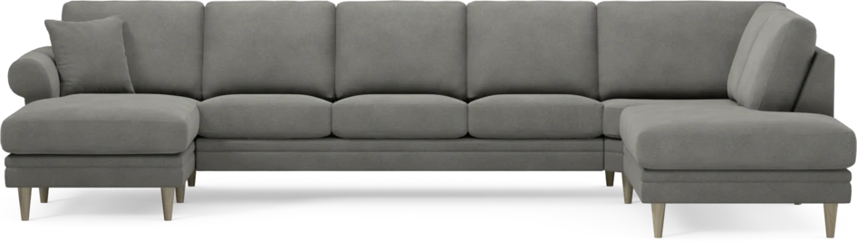 Eden - 3-sits soffa med schäslong vänster och divan höger - Grå