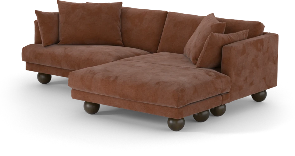 Harper - 4-sits med schäslong XL höger - Orange
