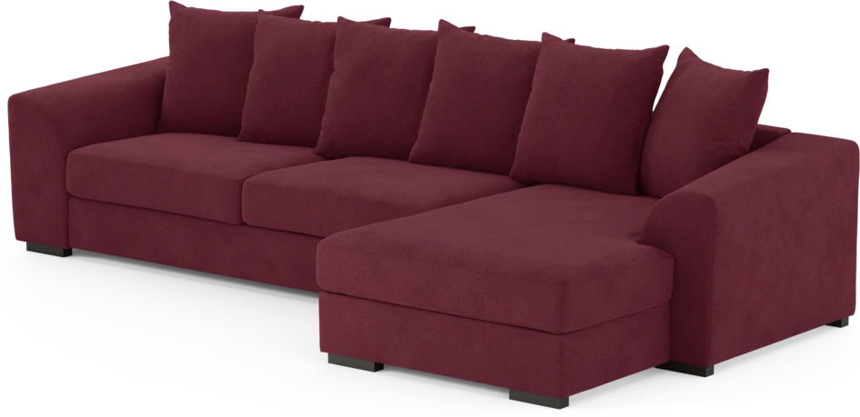 Town - 3-sits soffa med schäslong höger - Röd