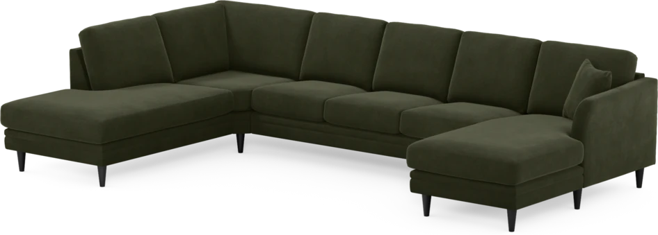 Eden - 3-sits soffa med divan vänster och schäslong höger - Grön