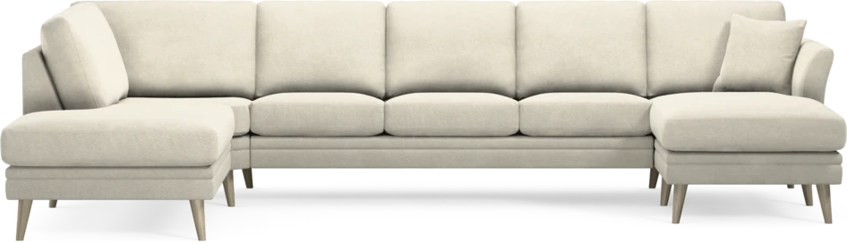 Eden - 3-sits soffa med divan vänster och schäslong höger - Vit