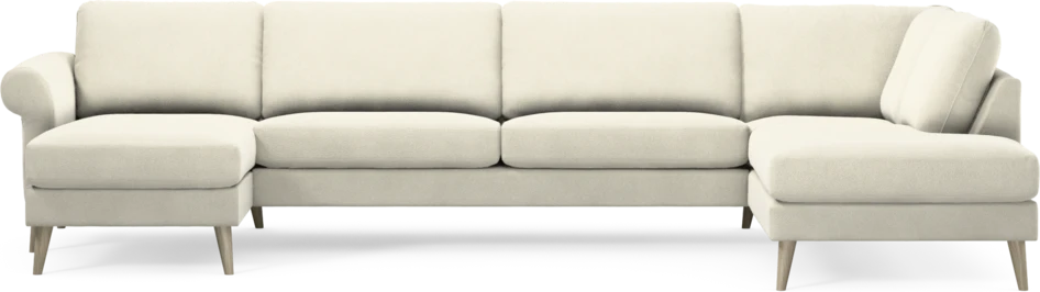 Bridge - 3-sits soffa med schäslong vänster och divan höger - Vit