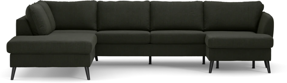 County - 3-sits soffa med divan vänster och schäslong höger - Grön