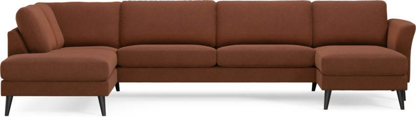 Bridge - 3-sits soffa med divan vänster och schäslong höger - Orange