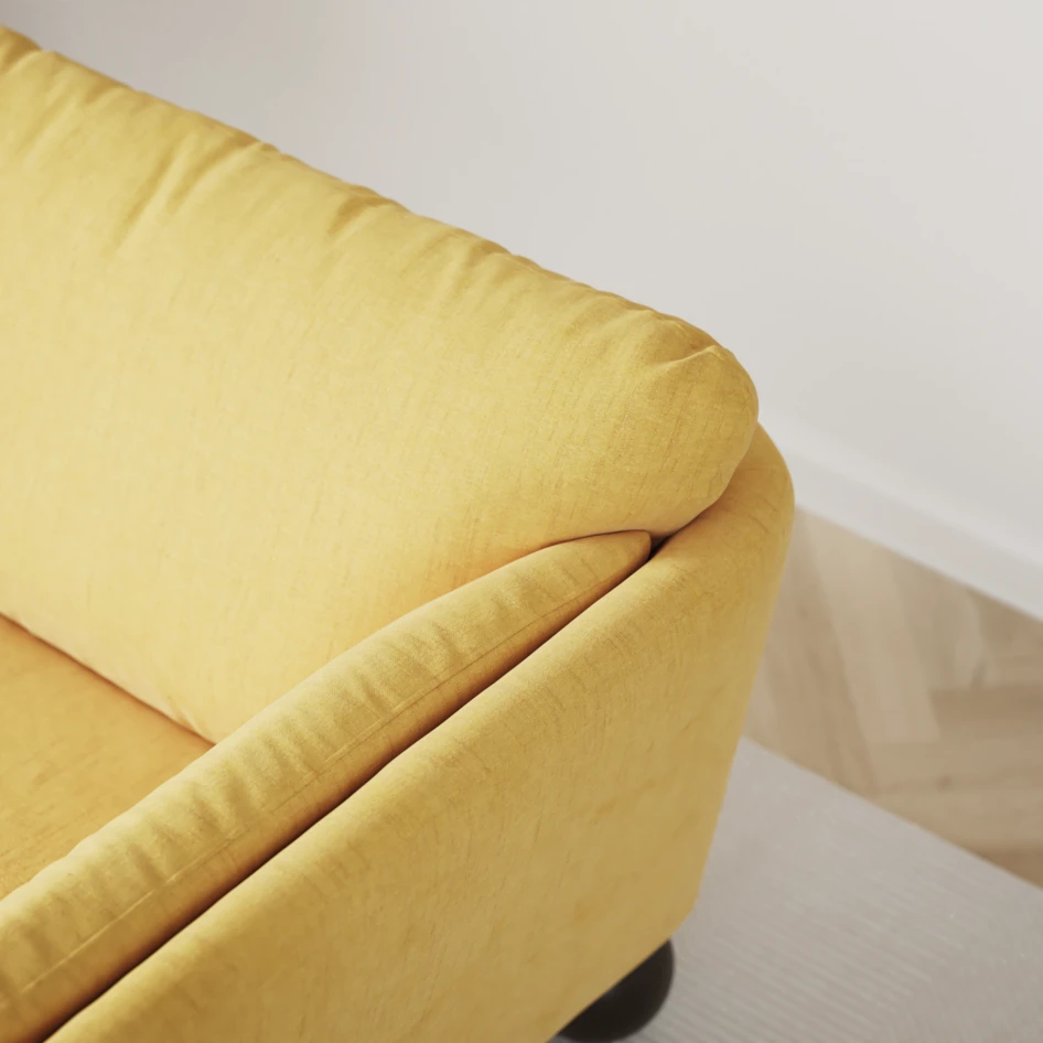 Madison - 2-sits soffa med divan vänster och schäslong höger - Gul