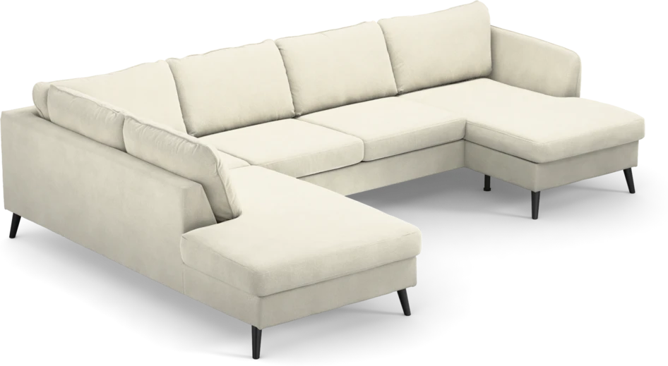 County - 3-sits soffa med divan vänster och schäslong höger - Vit