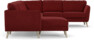 Bridge - Hörnsoffa, 3+2-sits med schäslong vänster - Röd