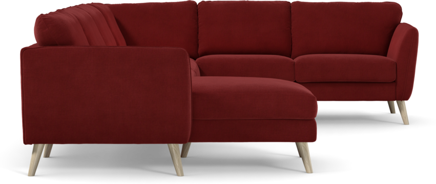 Bridge - Hörnsoffa, 3+2-sits med schäslong vänster - Röd