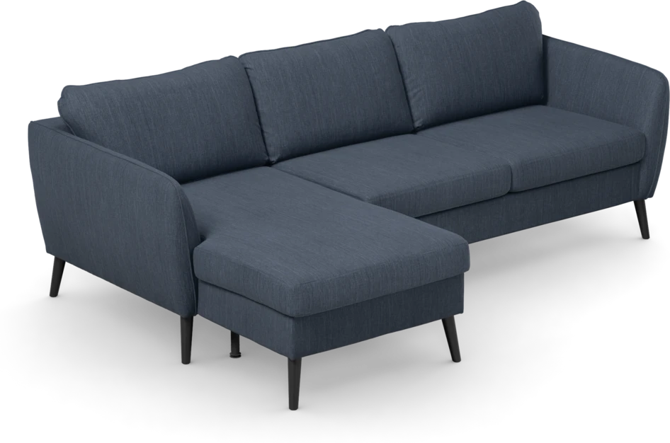 County - 3-sits soffa med flyttbar schäslong - Blå