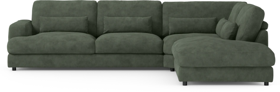 Noma - 3-sits soffa med divan höger - Grön
