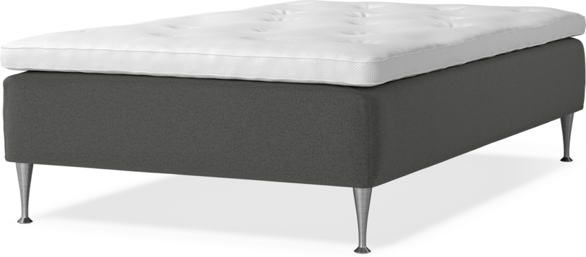 Delux Sense - Ramsäng, enkelsäng med bäddmadrass - Grå