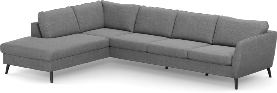 County - 3-sits soffa med divan vänster - Grå
