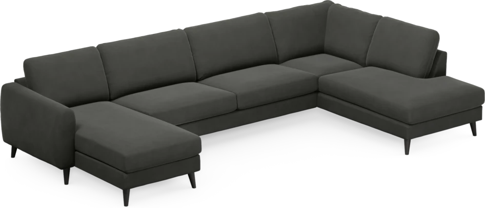 Bridge - 3-sits soffa med schäslong vänster och divan höger - Grå