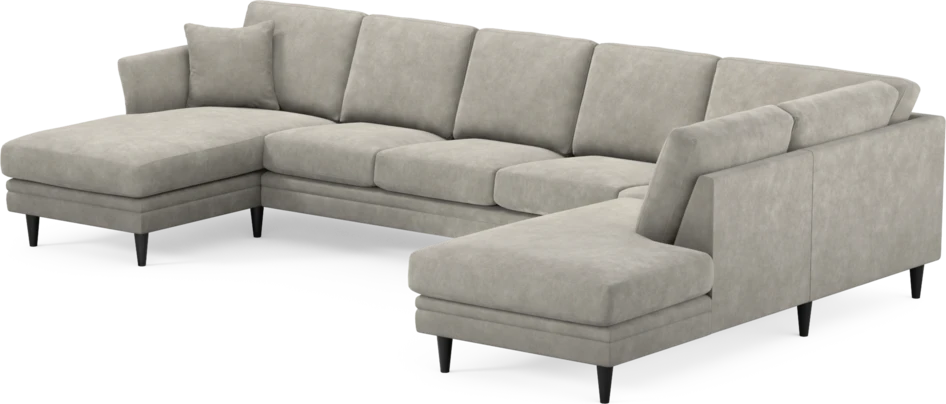 Eden - 3-sits soffa med schäslong vänster och divan höger - Grå
