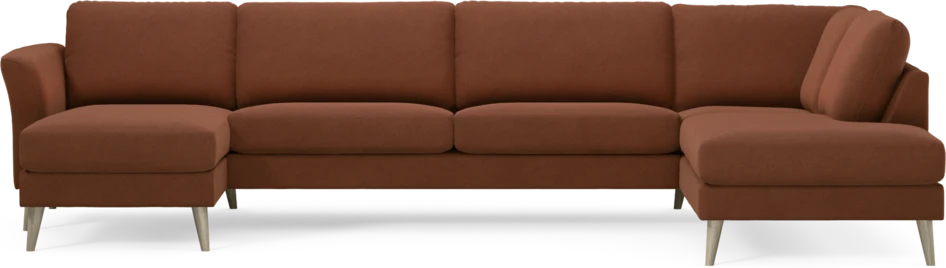 Bridge - 3-sits soffa med schäslong vänster och divan höger - Orange