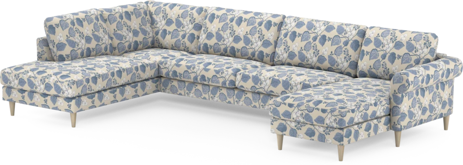 Bridge - 3-sits soffa med divan vänster och schäslong höger - Blå
