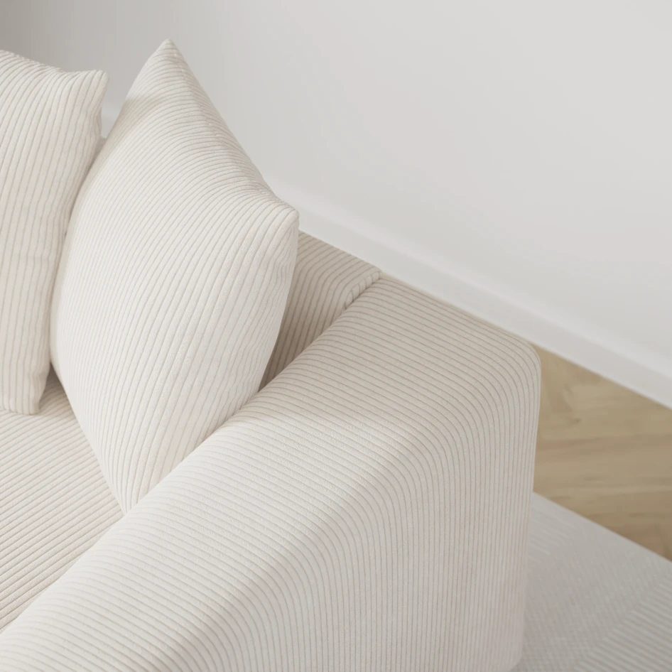Town - 3-sits soffa med divan höger och schäslong vänster - Vit