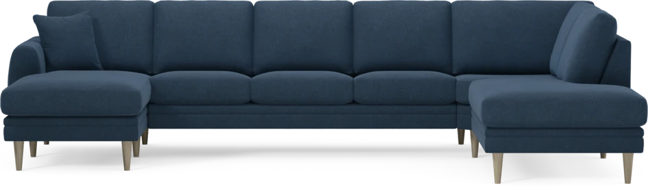 Eden - 3-sits soffa med schäslong vänster och divan höger - Blå