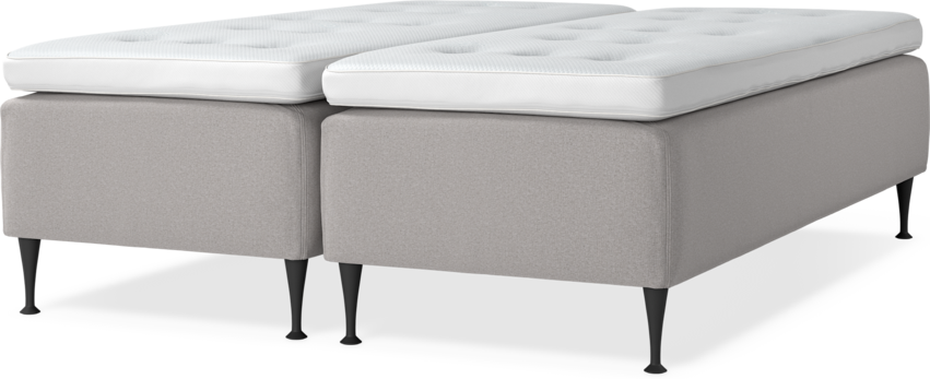 Delux Dream - Ramsäng, dubbelsäng med bäddmadrass - Grå