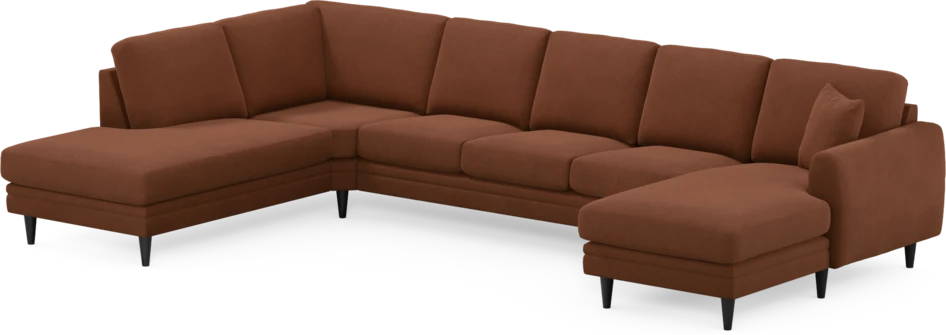 Eden - 3-sits soffa med divan vänster och schäslong höger - Orange