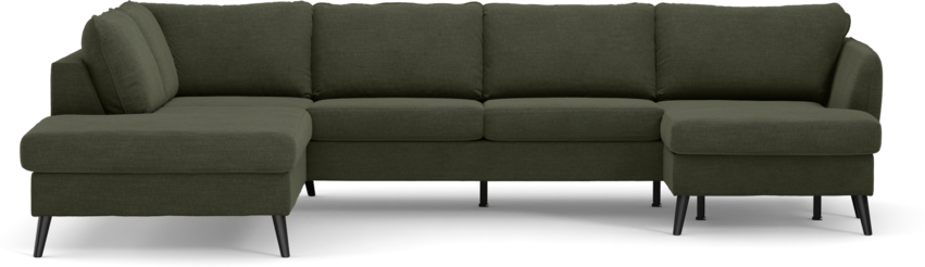 County - 3-sits soffa med divan vänster och schäslong höger - Grön