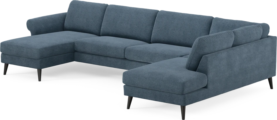 Bridge - 3-sits soffa med schäslong vänster och divan höger - Blå