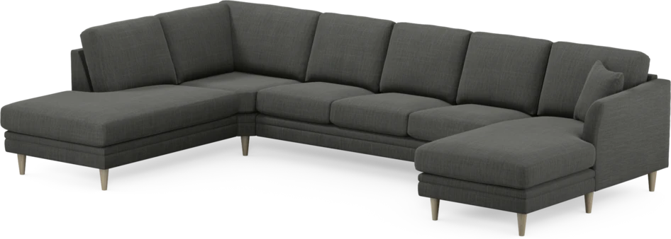 Eden - 3-sits soffa med divan vänster och schäslong höger - Grå
