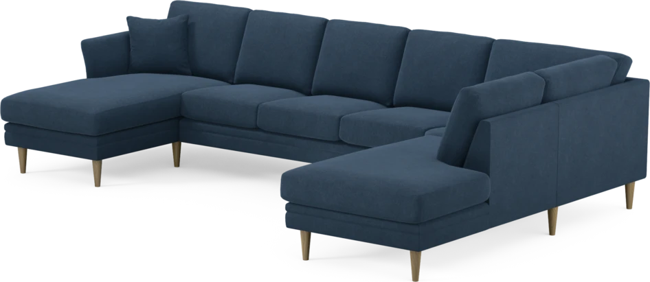 Eden - 3-sits soffa med schäslong vänster och divan höger - Blå