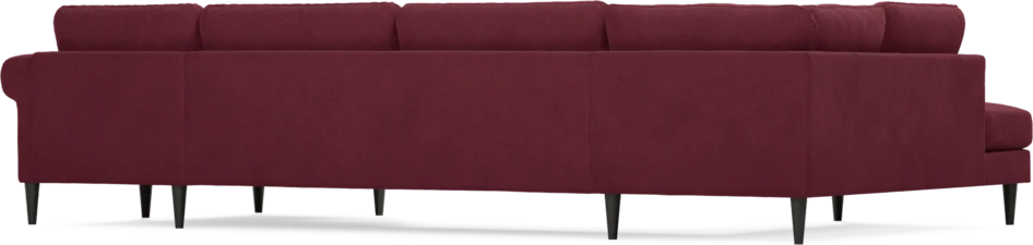 Bridge - 3-sits soffa med divan vänster och schäslong höger - Röd