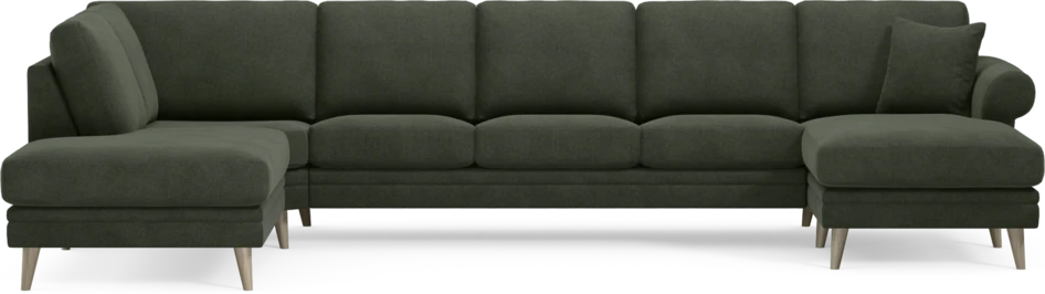 Eden - 3-sits soffa med divan vänster och schäslong höger - Grön