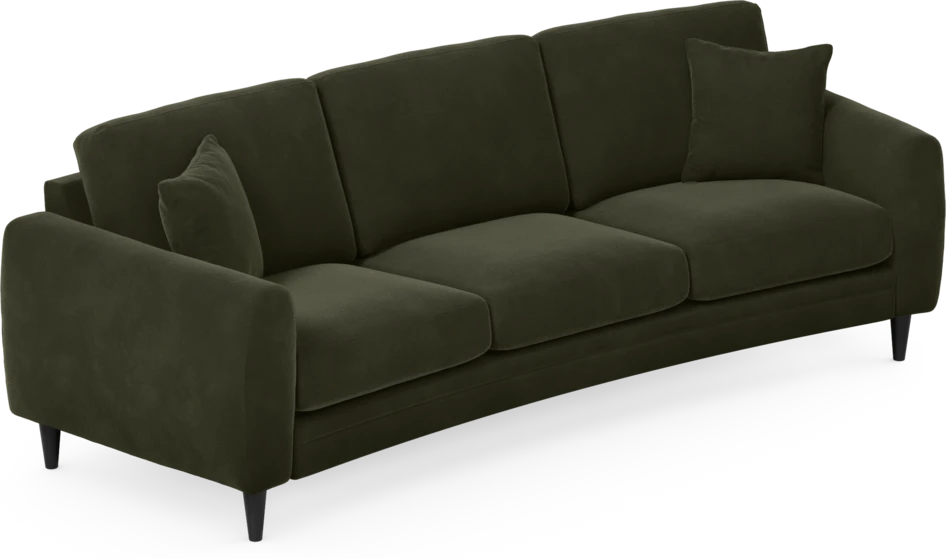 Eden - 3-sits soffa svängd - Grön