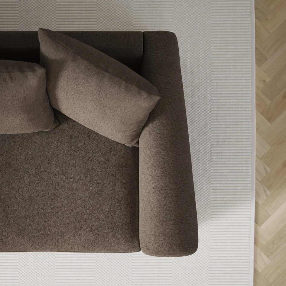 Town - 3-sits soffa med schäslong vänster - Brun