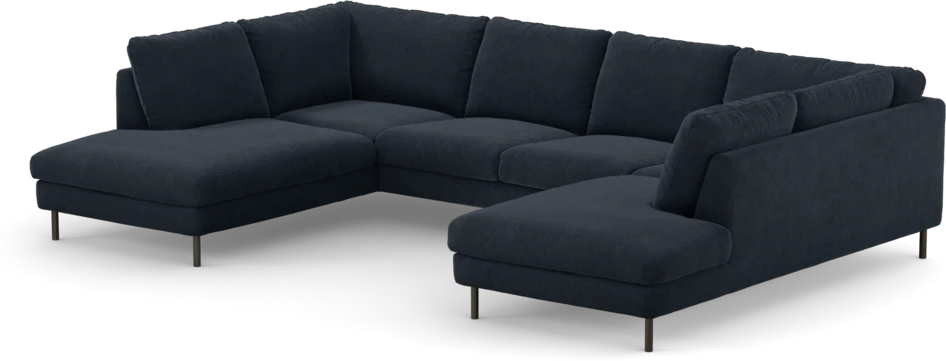 Madison Lux - 2-sits soffa med divan vänster och höger - Blå
