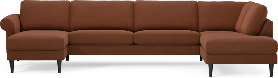 Bridge - 3-sits soffa med schäslong vänster och divan höger - Orange