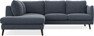 Madison - 2-sits soffa med divan vänster - Blå