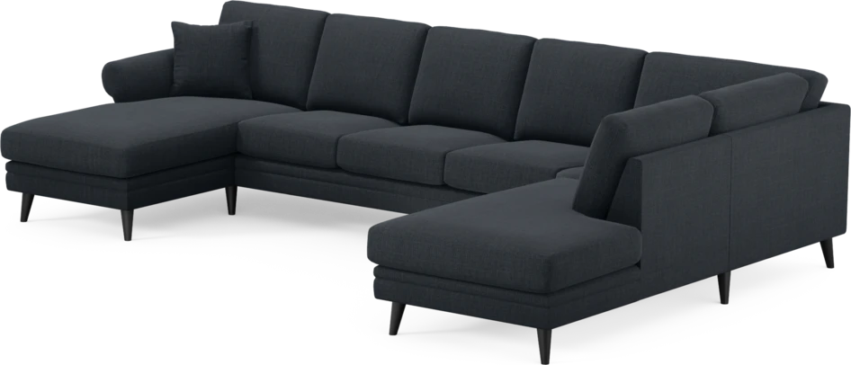 Eden - 3-sits soffa med schäslong vänster och divan höger - Blå