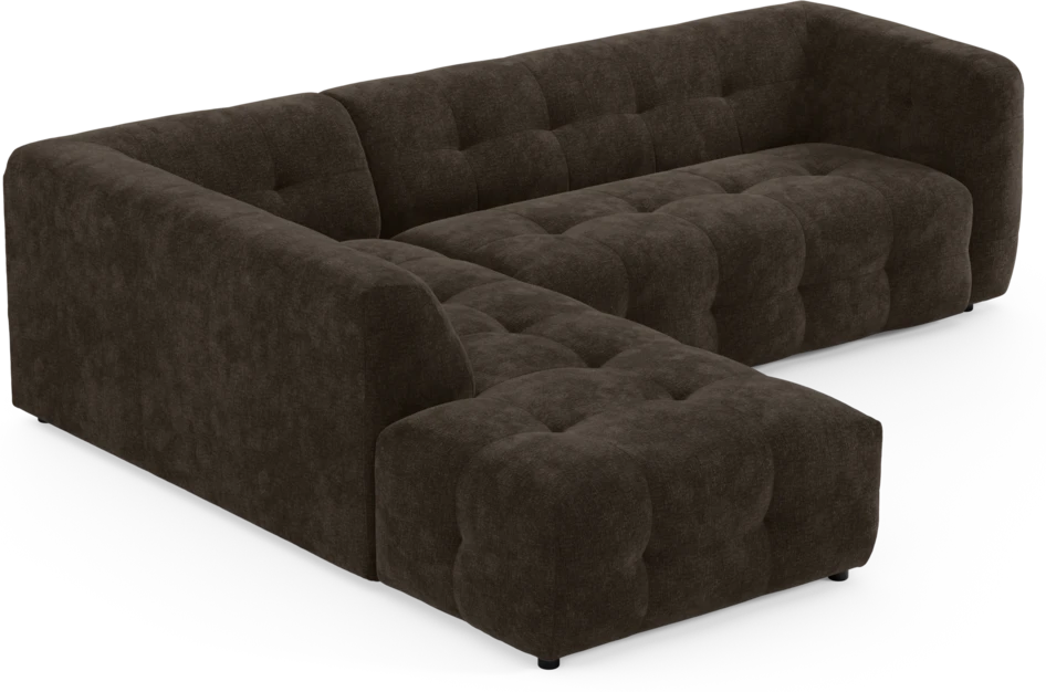 Bella - 3-sits soffa med divan vänster - Brun