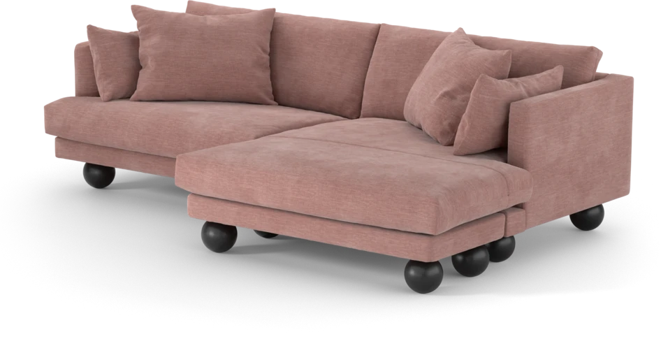 Harper - 4-sits med schäslong XL höger - Rosa