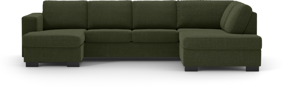 Nevada - 3-sits soffa med schäslong vänster och divan höger - Grön