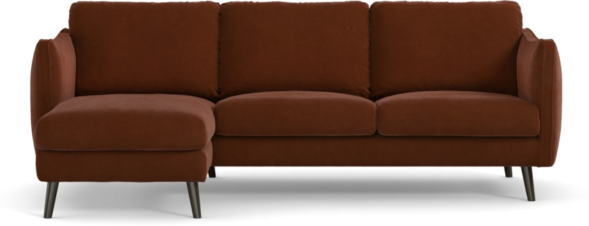 Madison Lux - 2-sits soffa med schäslong vänster - Orange