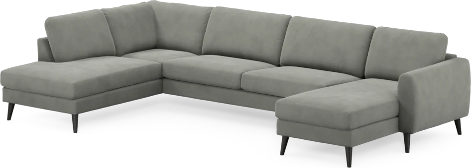 Bridge - 3-sits soffa med divan vänster och schäslong höger - Grå