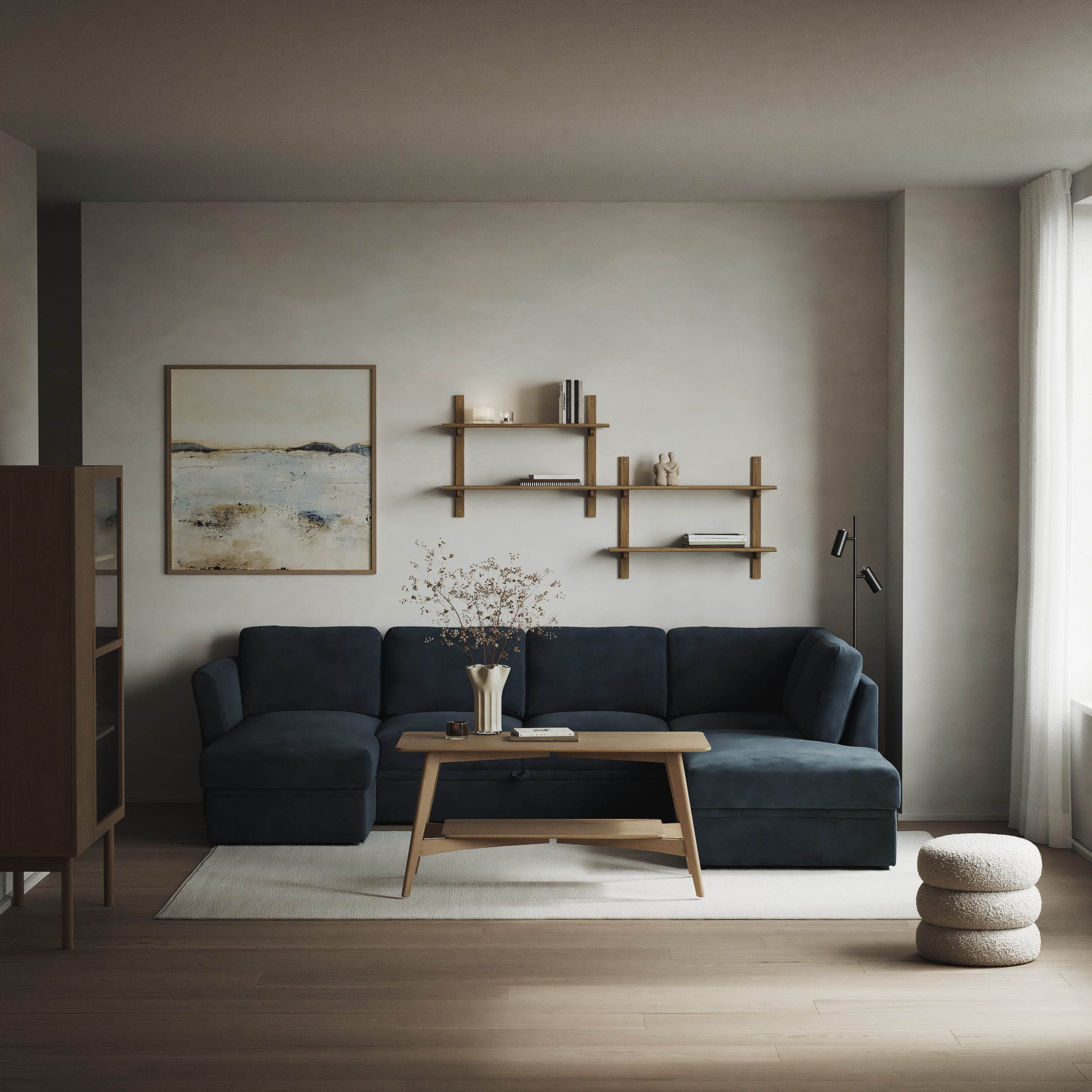 Öland - Bäddsoffa med schäslong vänster och divan höger - inspiration