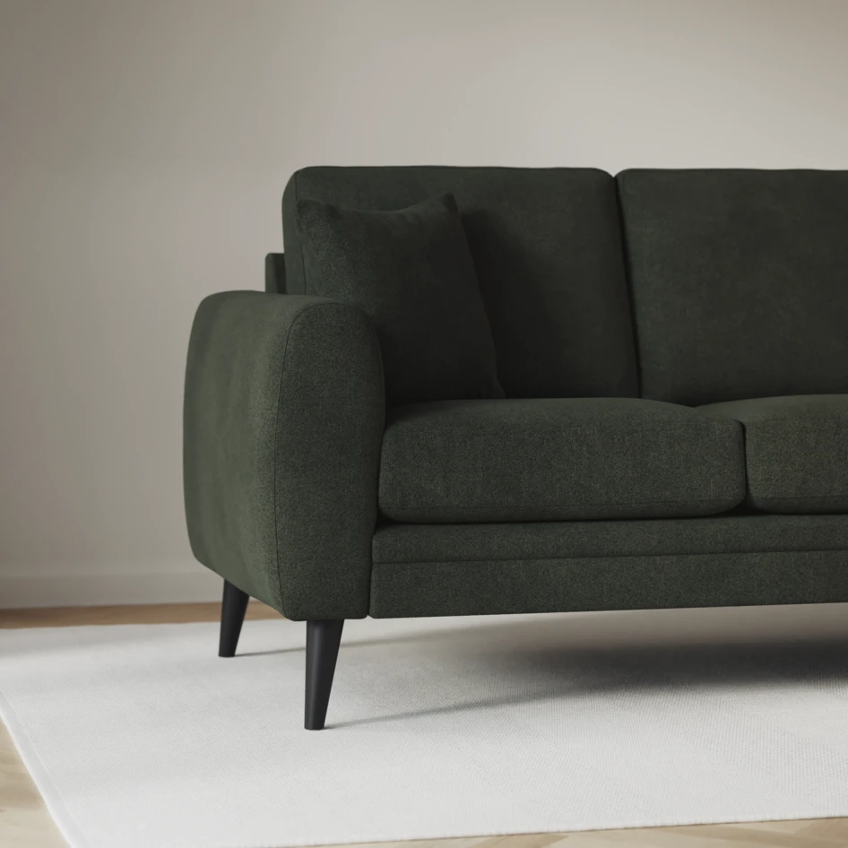 Eden - 3-sits soffa med divan vänster och schäslong höger - Grön