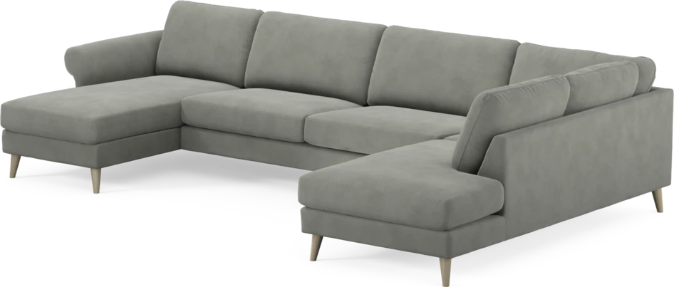 Bridge - 3-sits soffa med schäslong vänster och divan höger - Grå