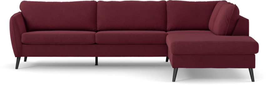 County - 2,5-sits soffa med divan höger - Röd