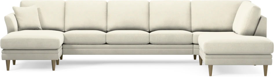 Eden - 3-sits soffa med schäslong vänster och divan höger - Vit
