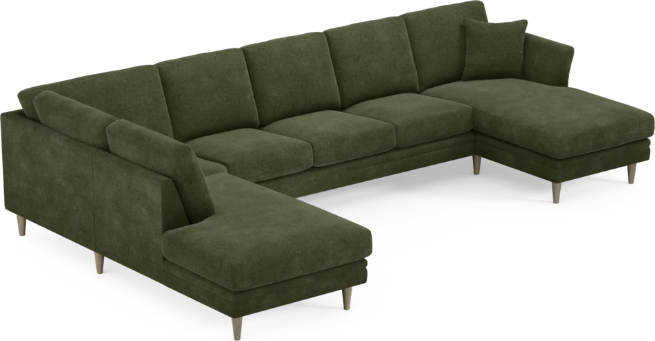 Eden - 3-sits soffa med divan vänster och schäslong höger - Grön