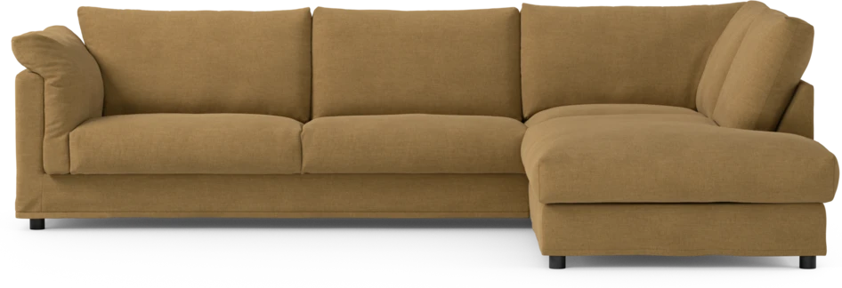 Cherrie - 3-sits soffa med divan höger, med kappa - Gul