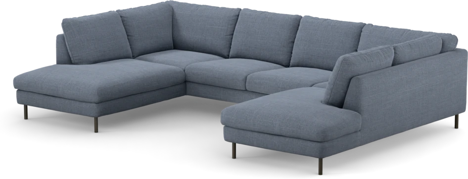 Madison Lux - 2-sits soffa med divan vänster och höger - Blå
