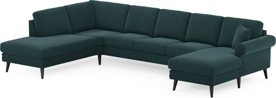 Eden - 3-sits soffa med divan vänster och schäslong höger - Blå